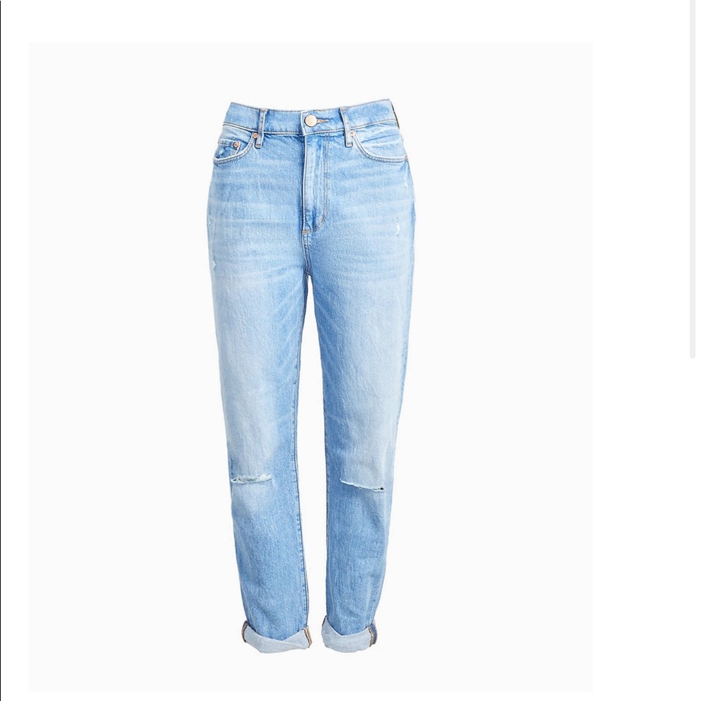 Petite high rise slim pocket boyfriend jeans